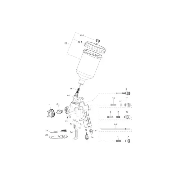 Pistolet pulvérisateur W-400 Bellaria Classic+ avec godet de 600 ml