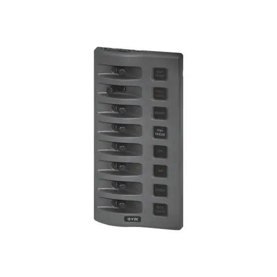 Panneau Weatherdeck 12V - 8 interrupteurs gris