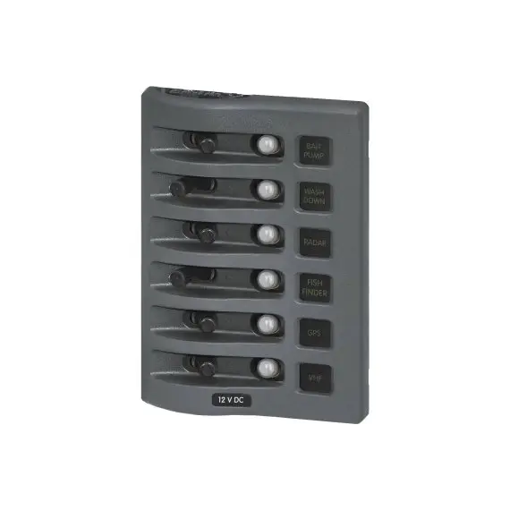Panneau Weatherdeck IP67 avec fusible - 6 interrupteurs gris