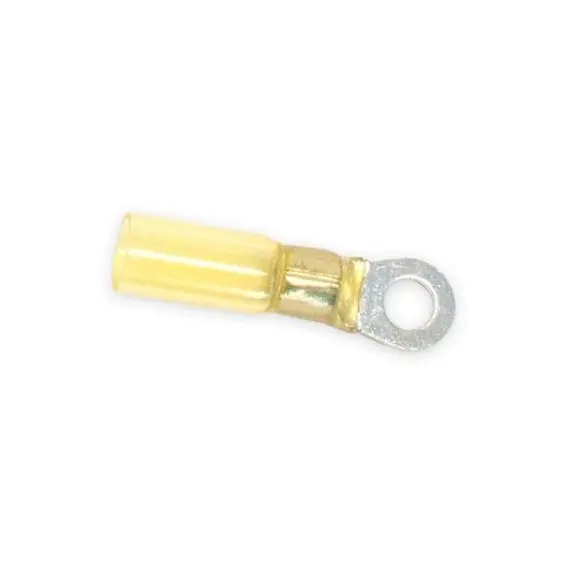 Bornes à anneau thermorétractable jaune Ø5 - Lot de 100