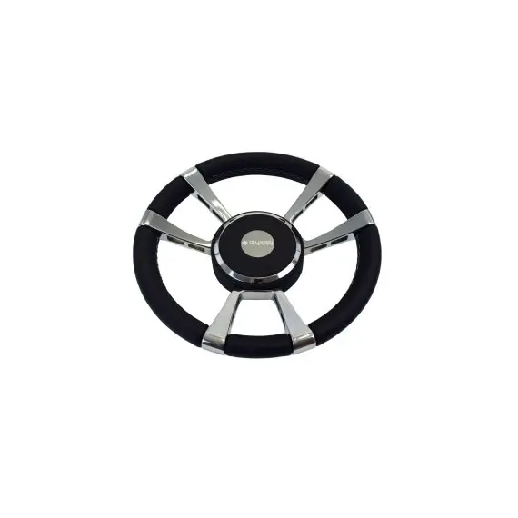Volant en acier inoxydable et cuir - Ø35cm