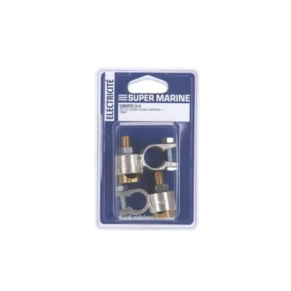 70mm² Dual Clamp Battery Terminal - Raw Brass