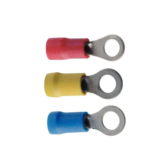 Cosse annulaire isolée rouge - Ø4mm - Lot de 10