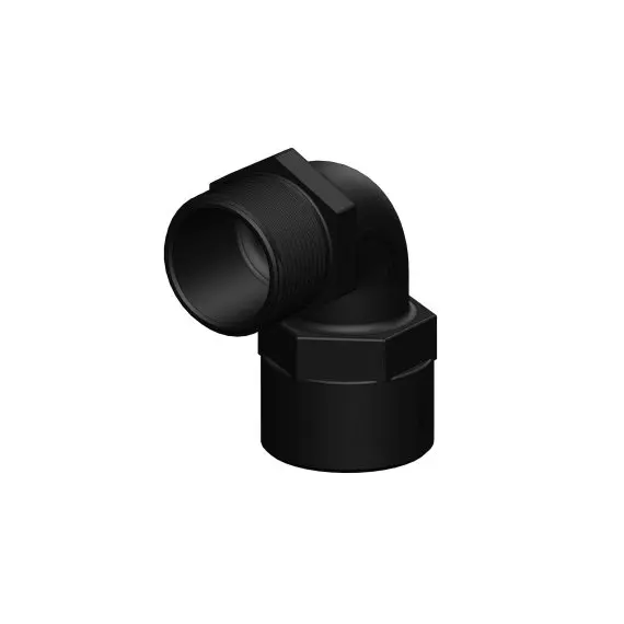 Raccord coude à 90° - 1,5 BSP - Noir