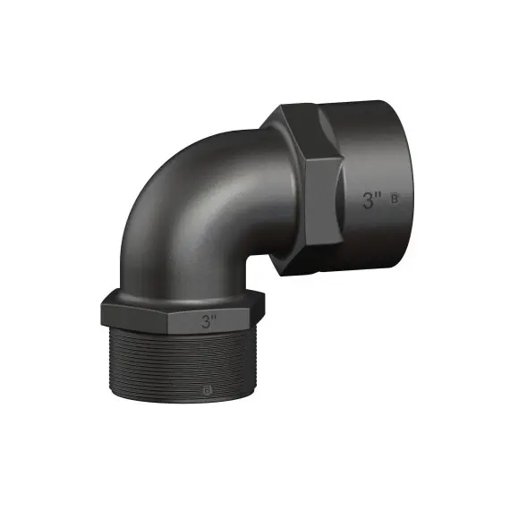 90° Elbow F/F - 3" BSP - Black